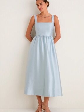 Pewter Blue Dupioni Esme Dress